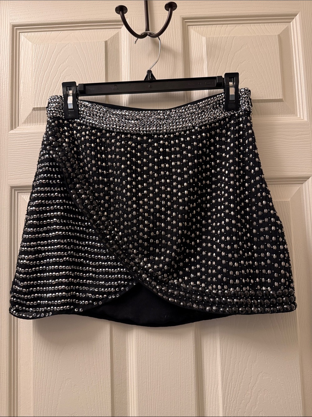RAGA Black Mini Skirt with Silver Stud Detailing